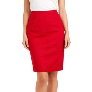 Vintage 90s Women's XS Red Pencil Skirt by Billy Bonny Wool Side Zip Pockets